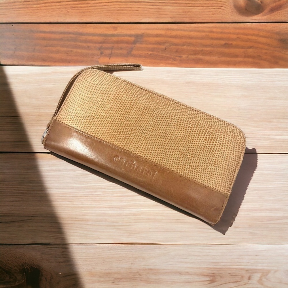 Stylish Tan and Brown Wallet, Cacharel, Made in Argentina